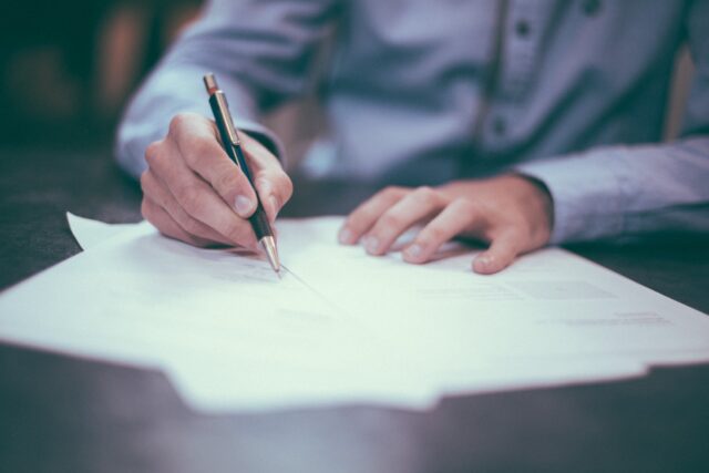 Lawyer working with paperwork